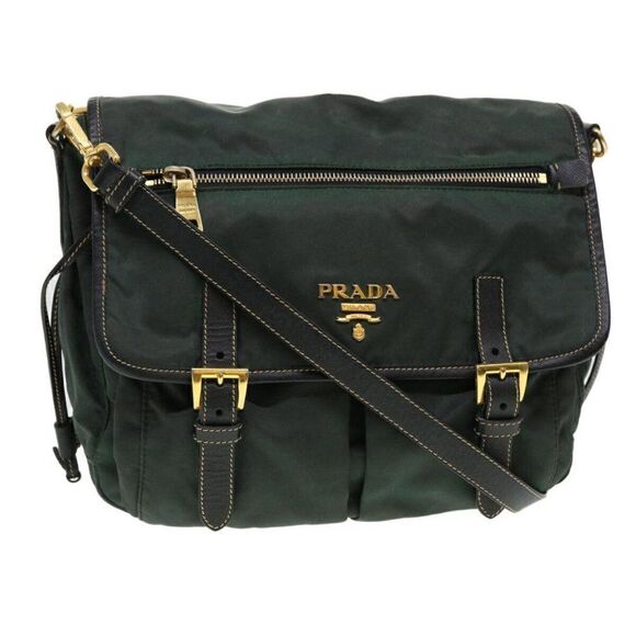 PRADA Shoulder Bag Nylon Khaki - Picture 1 of 15